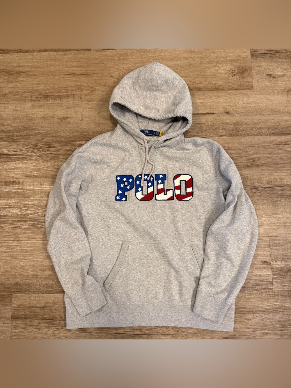 Polo Ralph Lauren USA Flag Hoodie Sweatshirt Men’s XL Fleece Vintage